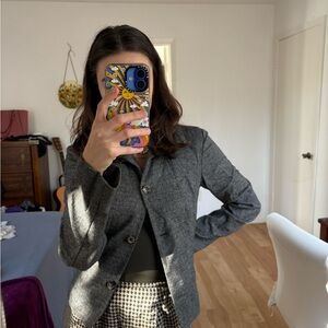 Piazza Sempione Charcoal Gray Wool Blazer